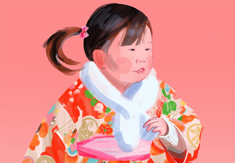 peinture d'une jeune japonaise